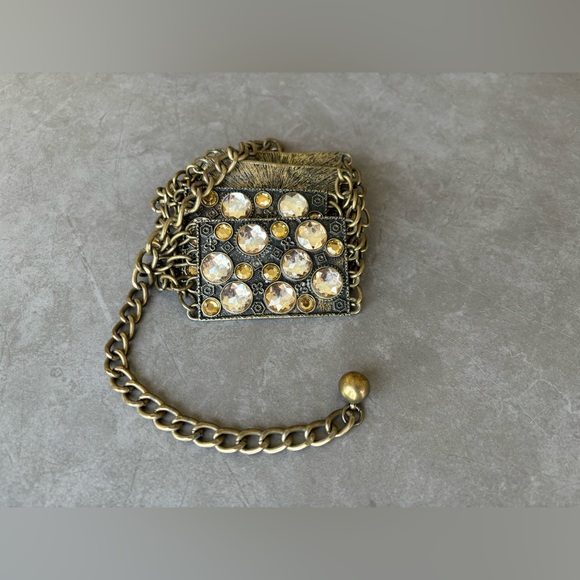 Glamorstar Western Chain Belts for Women Vintage Rhinestone Concho Waist Belts - Picture 3 of 11